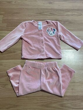 Disney Baby Pink Corduroy Set with Minnie Appliqué